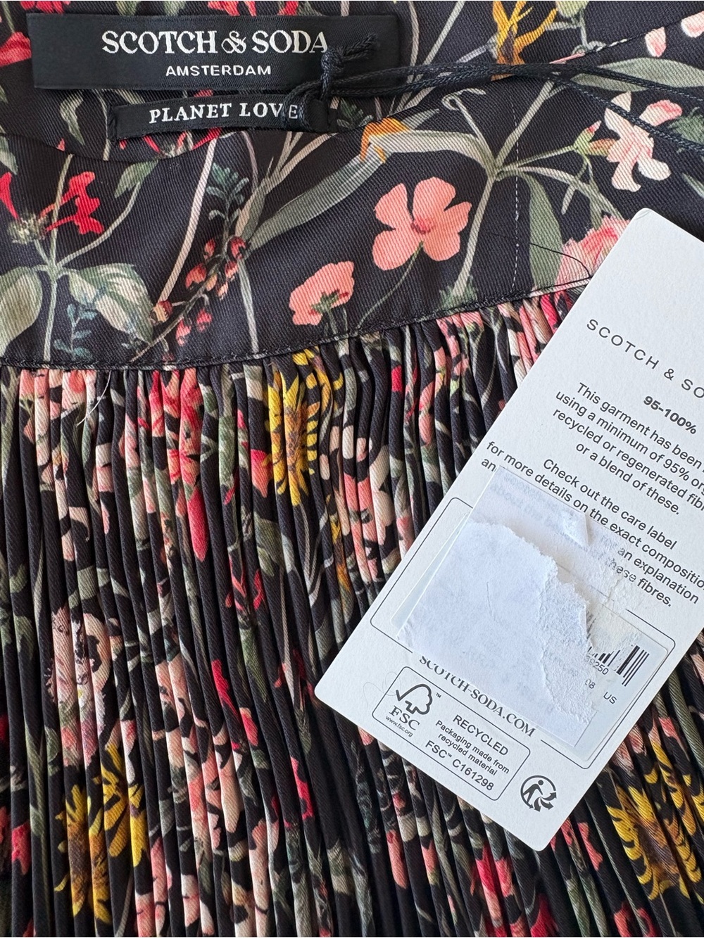 NWT Scotch & Soda $158 FLORAL Printed Midi-Length Skirt XS - Picture 12 of 14